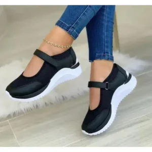 Halvecado Casual Velcro Platform Plus Size Mesh Sneakers