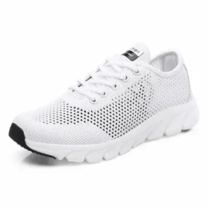 Halvecado Women Fashion Sports Lace Up Hollow Design Mesh Breathable Sneakers