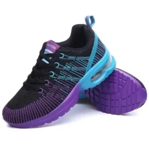 Halvecado Women Fashion Casual Lace Up Design Mesh Breathable Air Cushion Shock Absorbing Sneakers