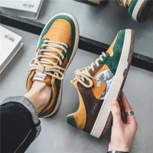 Halvecado Men Fashion Breathable Color Matching Casual Sneakers