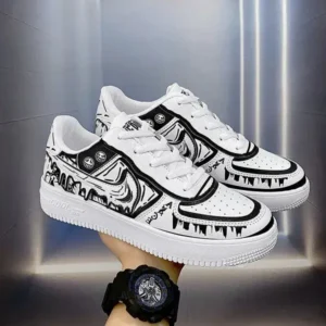 Halvecado Men Fashion Graffiti Breathable Sneakers