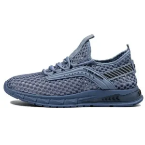 Halvecado Men Casual Breathable Hollow Mesh Soft Sole Sports Shoes