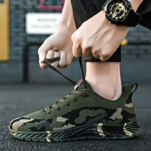 Halvecado Men'S Casual Mesh Breathable Camouflage Sneakers