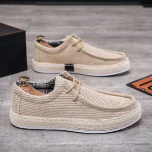 Halvecado Men'S Fashion Breathable Stripe Canvas Shoes