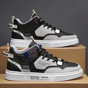 Halvecado Men'S Fashion High Top Color Block Sneakers