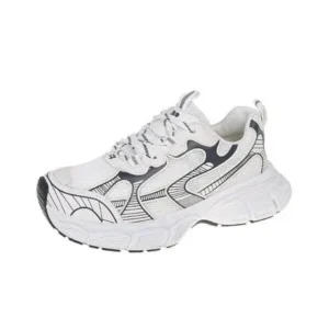 Halvecado Women Fashion Distinctive Color Changing Lace-Up Comfortable Breathable Thick-Soled Sneakers