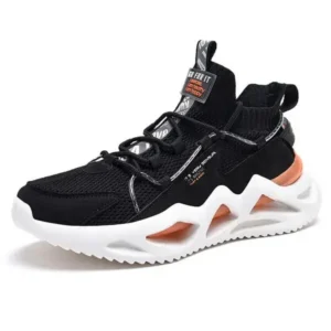 Halvecado Men Spring Autumn Fashion Casual Colorblock Mesh Cloth Breathable Rubber Platform Shoes Sneakers