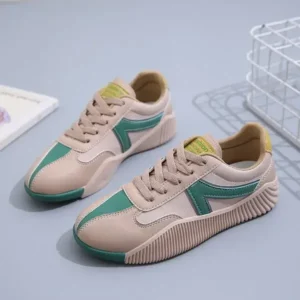 Halvecado Women Fashion Color Block Breathable Sneakers