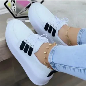 Halvecado Women Fashion Lace-Up Sneakers