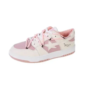 Halvecado Women Fashion Low Top Flat Retro Sneakers